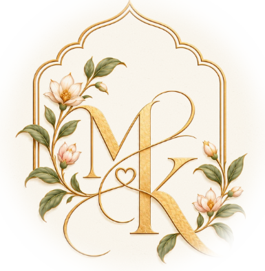 Khushi and Mayank floral KM monogram
